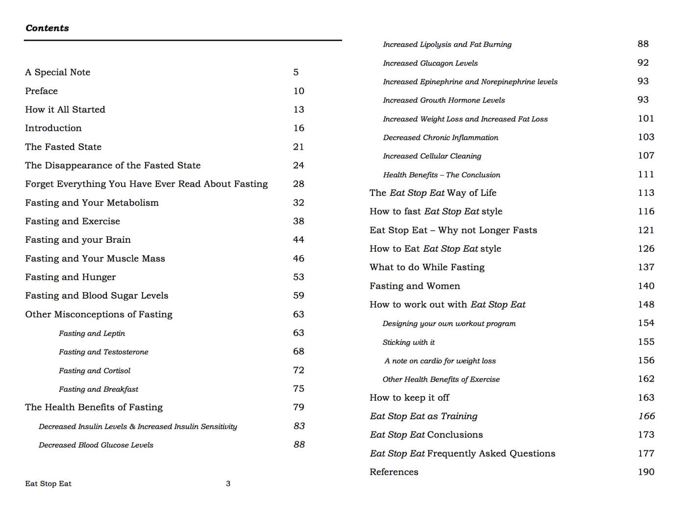 eat stop eat book index